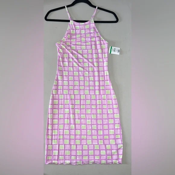 💗 NWT! BP Pink Plaid Jersey Dress - Picture 3 of 9